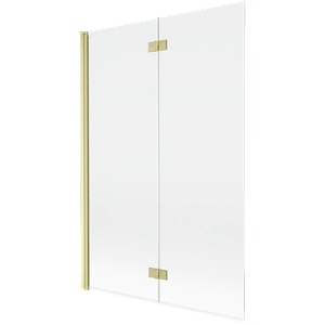 Mexen Mist параван за вана 2-крилен ляв 120 x 150 cm, прозрачен, златист четкан - 8A9-120-002-55-00-L (8A9-120-002-55-00-L)
