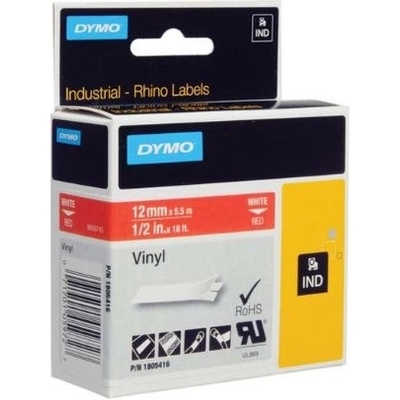 páska DYMO 1805416 PROFI D1 RHINO White On Red Vinyl Tape (12mm) (1805416)