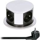 Predlžovacie káble Solight PP103 4 zásuvky strieborný 1,5m rohový design