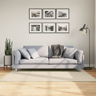 vidaXL Килим HUARTE с къс косъм, мек и миещ се, кремав, 120x170 см (375038)