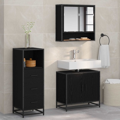 vidaXL Комплект мебели за баня 3 бр. Черния дъб 65 x 33 x 60 см (3402446)
