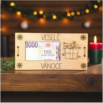 Dekorace z Řečice Dárková karta na peníze vánoční