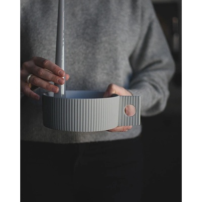 Keramický svícen Lida Town Light Grey 19 cm Storefactory Scandinavia