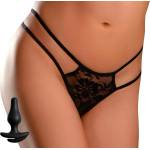 HookUp Panties Crotchless Pleasure Pearls Black S/M/L