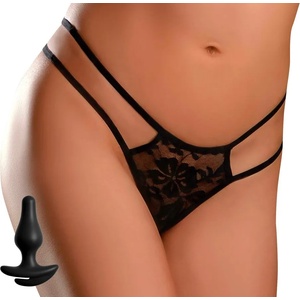 HookUp Panties Crotchless Pleasure Pearls Black S/M/L