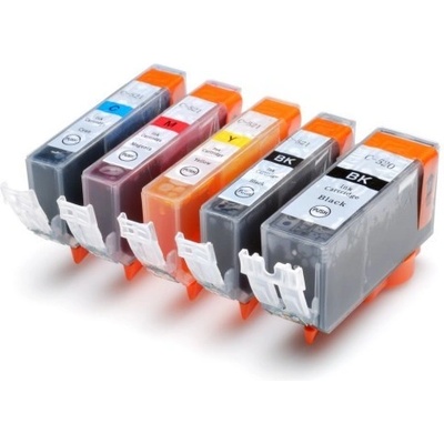 Canon CLI-521 Bk, C, M, Y + PGI-520Bk фюзер съвместими касети (CLI521multi)