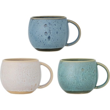 Bloomingville Сини/кремави глинени чаши в комплект от 3 бр. 420 ml Harriet - Bloomingville (82072559)