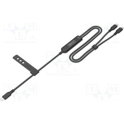 Digitus AK-300170-018-S USB 2.0 USB C zástrčka 3x niklovaný 1,8m černý