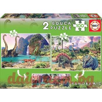 Image 1 of Educa Пъзел educa 15620 - 2 х 100 части - Светът на динозаврите (edu15620)