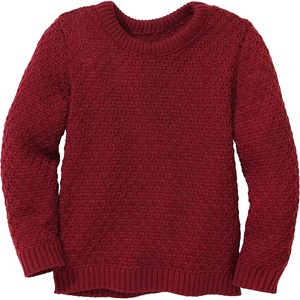 disana Детски вълнен пуловер disana Kid's Aran-Pullover Wool jumper - Cassis - размер 110/116 (EU) (704-3607-0213)