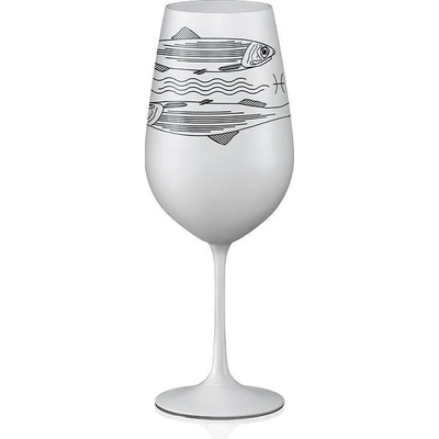 Crystalex Sklenice na bílé i červené víno Viola bílá znamení RYBY 550 ml