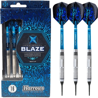 Sada soft šipek Harrows Blaze B 18g, Inox