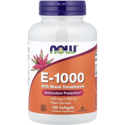 Now Foods Vitamín E-1000 směs tokoferolů 100 kapslí