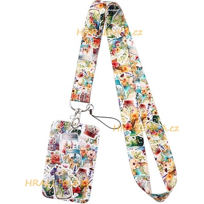 Šňůrka na krk 24010 s cedulkou Kytičky