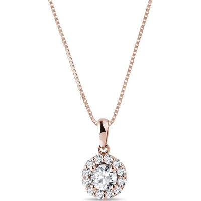 Klenota Zlatý halo náhrdelník s diamantmi k0281084