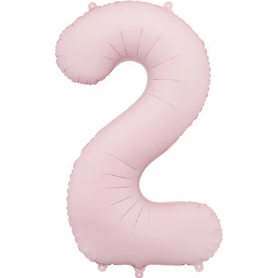 Party Deco Balón Číslo 2 Pastelovo ružový 86 cm