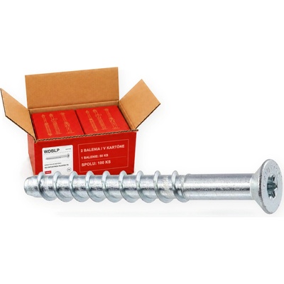 Klimas Wkret-Met 10x150mm - 1 Kartón (2x50 ks) - Skrutka do betónu so zápustnou hlavou TX, WDBLP