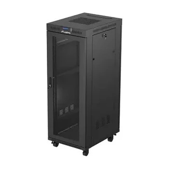 Image 1 of Lanberg Комуникационен шкаф, Lanberg rack cabinet 19" free-standing 32U/600X800 (FLAT PACK) with mesh door LCD black (FF01-6832-23BL)