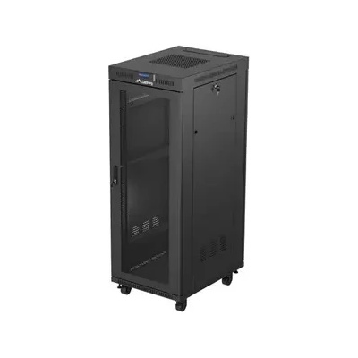 Lanberg Комуникационен шкаф, Lanberg rack cabinet 19" free-standing 32U/600X800 (FLAT PACK) with mesh door LCD black (FF01-6832-23BL)