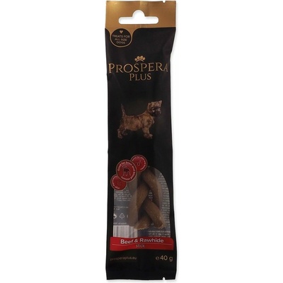 Prospera Pochoutka Prospera Plus Hovězí a surová kůže pletená tyčinka 1 x 15 cm