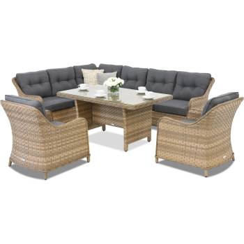 Garden Point Градински мебели с ъглов диван Toledo Comida 7 Garden Point cappuccino (GAP323-COM7)