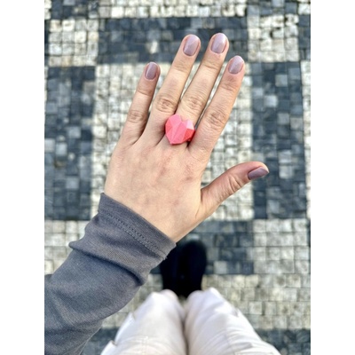 Prsten 3dBara Srdce více barev Barva: Rose Gold, Velikost: S