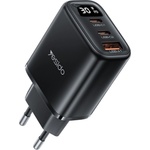YESIDO Зарядно за стена - Yesido Wall Charger (YC69) - Дигитален дисплей, бързо зареждане, 2× Type-C, 30W - Черно