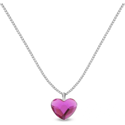 Spark růžový se Swarovski elements heart N28086F Fuchsia