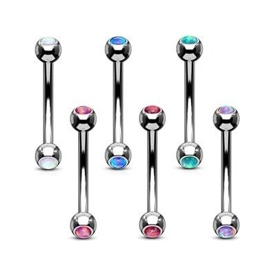 Šperky4U piercing do obočí zdobený opálem OB0001-P