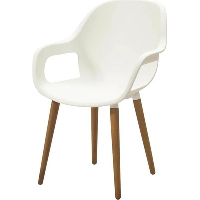 ASKO Židle zahradní ORLANDO akácie/plast bílá