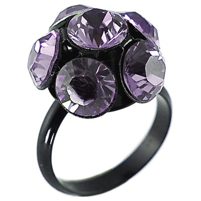 Klimm prsten se Swarovski Elements Květinka Fialová 1661