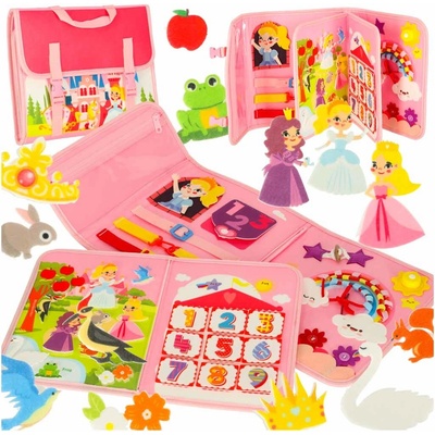 KIK Senzorický batoh Montessori se senzorickými deskami růžový – Sleviste.cz