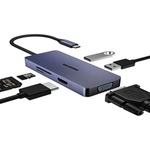 OBERSTER Докинг станция OBERSTER 6-in-1, USB Type-C, VGA, HDMI, 2 USB 2.0, SD/TF Card Reader, Сива | YL-HB101 (YL-HB101)