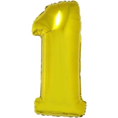 Foliový balónek číslo 1 zlatý 100 cm