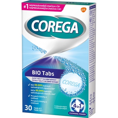 Corega Bio Tabs čistící tablety na zubní náhrady 30 ks – Zboží Dáma