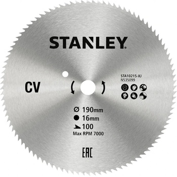 Stanley 10215 Pilový kotouč pro příčné řezy 190 x 16 mm, 100 zubů