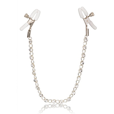 California Exotics Crystal Chain Nipple Clamps Silver
