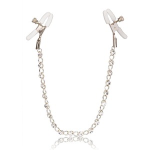 California Exotics Crystal Chain Nipple Clamps Silver