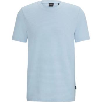 Boss Тениска Boss Men's Tiburt Bubble Structure Cotton Short Sleeve T-Shirt - Light Blue 450