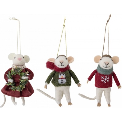 Bloomingville Vianočné ozdoby Peo Wool set 3 ks