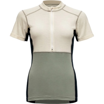 Devold Дамско мериносово термобельо Devold Women's Lauparen Merino 190 Zip Tee Merino base layer - Raw White / Fog / Ink (115-2428-0112)