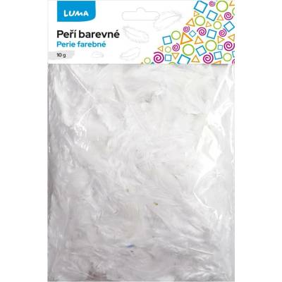 Peří barevné Luma, bílé, 10g