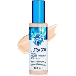 Enough Ultra X10 Cover Up Collagen Foundation SPF50+ PA+++ - #21 - Колагенов фон дьо тен с висока слънцезащита SPF 50+ PA+++ #21 100мл