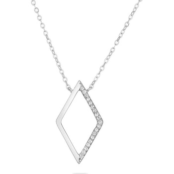 Image 1 of Swan Сребърно колие ромб с цирконий XH1658N Swan