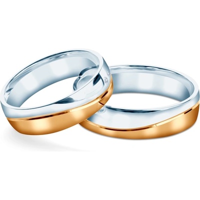 SAVICKI Сватбени халки: двуцветно злато, полукръгли, 5, 5 мм