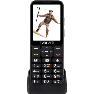 EVOLVEO EasyPhone LT, mobilní telefon pro seniory s nabíjecím stojánkem (černá barva) – Zboží Mobilmania