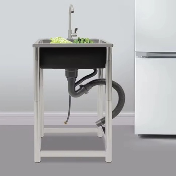 Image 1 of Fala Двойна мивка с плот и неръждаема метална стойка