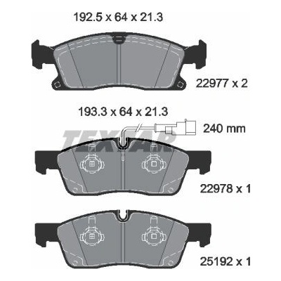 Sada brzdových platničiek kotúčovej brzdy TEXTAR Q+ 2297701