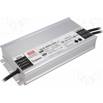 MEAN WELL HLG-480H-24A Napájecí zdroj: spínaný; LED; 480W; 24VDC; 10÷20A; 90÷305VAC; IP65