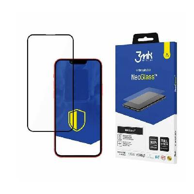 Хибридно стъклено защитно покритие за дисплея на iPhone 13 Pro Max - 3mk NeoGlass Screen Protector (черен-прозрачен) (3MK1881BLK)